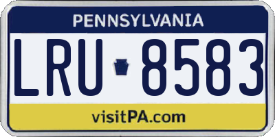 PA license plate LRU8583