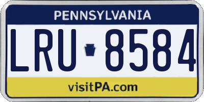 PA license plate LRU8584