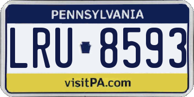 PA license plate LRU8593