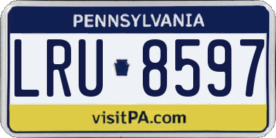 PA license plate LRU8597