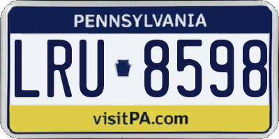 PA license plate LRU8598