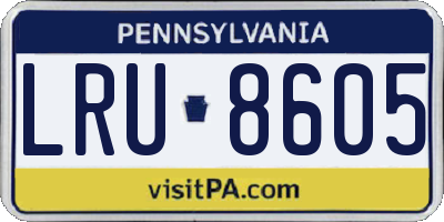 PA license plate LRU8605