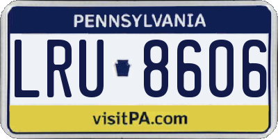 PA license plate LRU8606