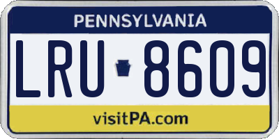 PA license plate LRU8609
