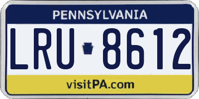 PA license plate LRU8612