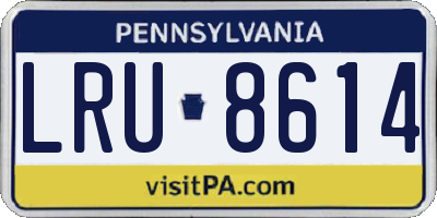 PA license plate LRU8614