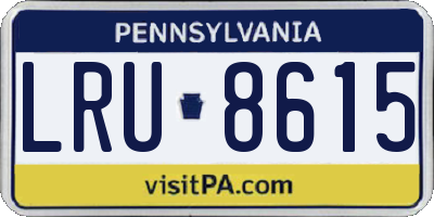 PA license plate LRU8615