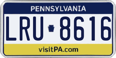 PA license plate LRU8616