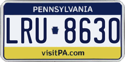 PA license plate LRU8630