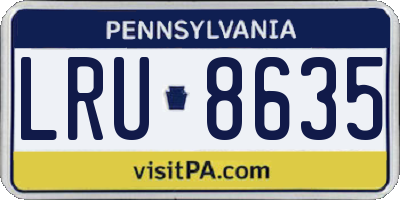 PA license plate LRU8635