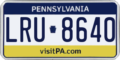 PA license plate LRU8640