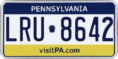 PA license plate LRU8642