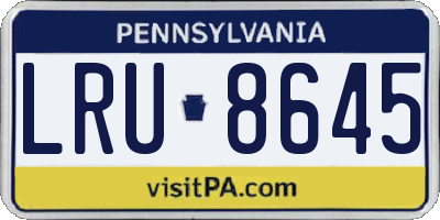 PA license plate LRU8645