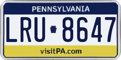 PA license plate LRU8647