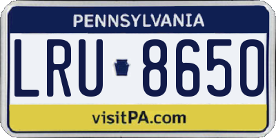 PA license plate LRU8650