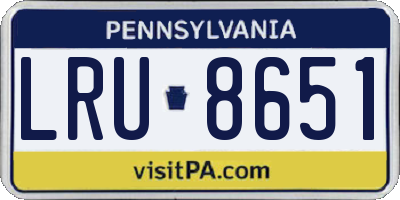 PA license plate LRU8651