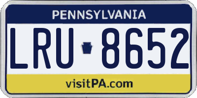 PA license plate LRU8652
