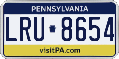 PA license plate LRU8654