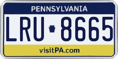 PA license plate LRU8665