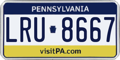 PA license plate LRU8667