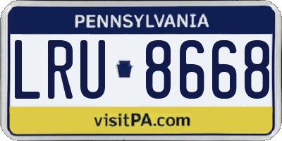 PA license plate LRU8668