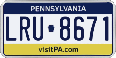 PA license plate LRU8671