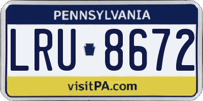 PA license plate LRU8672