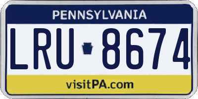 PA license plate LRU8674