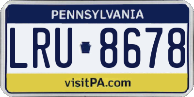 PA license plate LRU8678