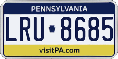 PA license plate LRU8685