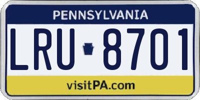 PA license plate LRU8701