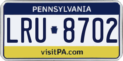 PA license plate LRU8702