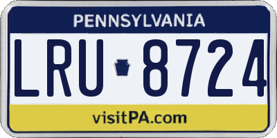 PA license plate LRU8724