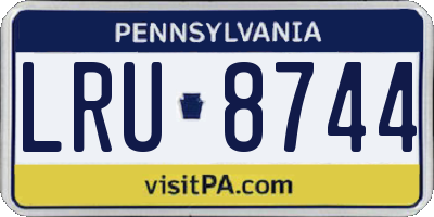 PA license plate LRU8744