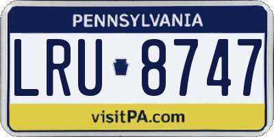 PA license plate LRU8747