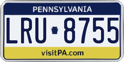 PA license plate LRU8755