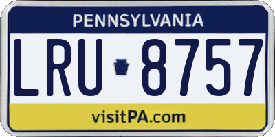 PA license plate LRU8757