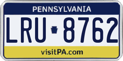 PA license plate LRU8762