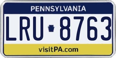 PA license plate LRU8763