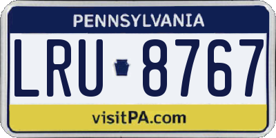 PA license plate LRU8767