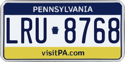 PA license plate LRU8768