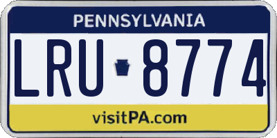 PA license plate LRU8774