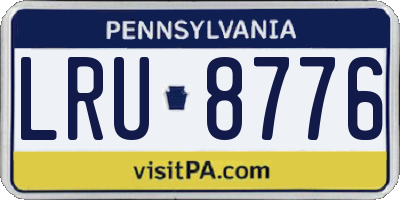 PA license plate LRU8776