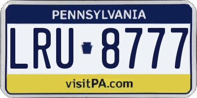 PA license plate LRU8777