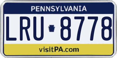 PA license plate LRU8778