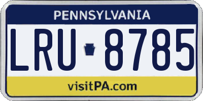 PA license plate LRU8785