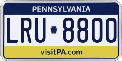 PA license plate LRU8800