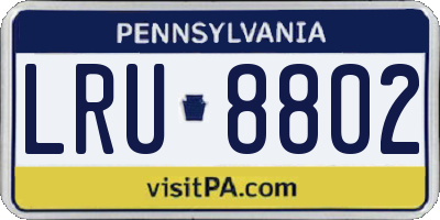 PA license plate LRU8802