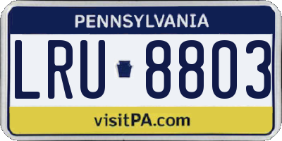 PA license plate LRU8803