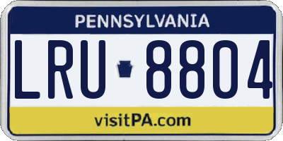 PA license plate LRU8804